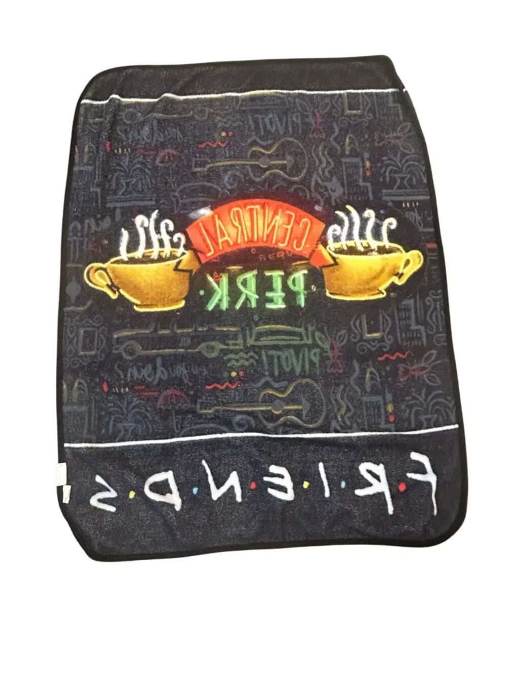 Friends Central Perk Blanket – The Northwest Group – Black Throw with Logo Quote